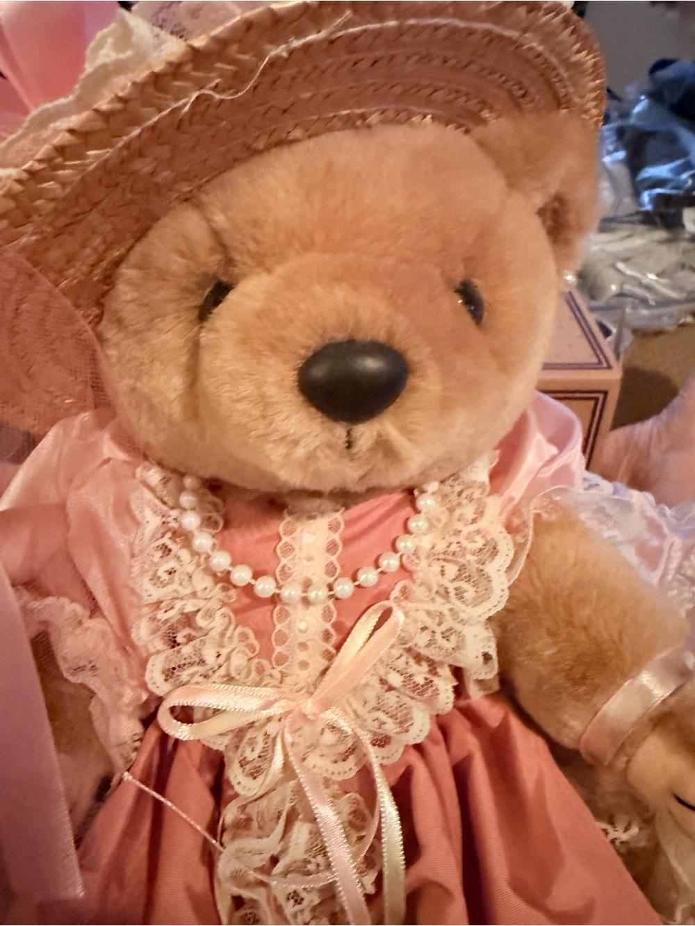 Victorian Pink Lace Teddy Bear in Frilly Dress
Mademoiselle Bridgette - Picture 4 of 5
